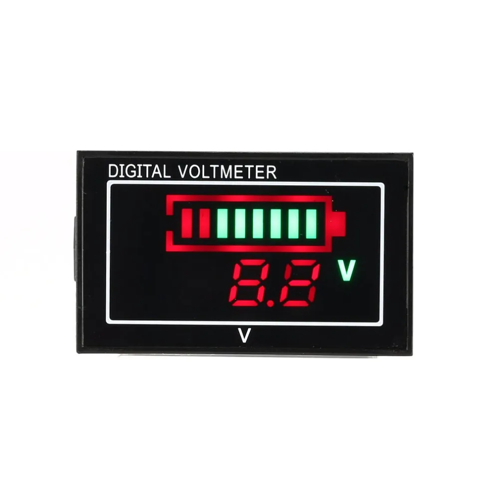 

5V-100V / 6V-80V LED Digital Display Panel Battery Percentage Voltmeter Electric Meter Mini Volt Tester for Auto Car Motorcycle