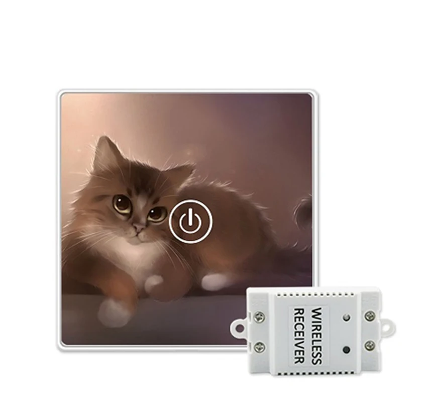 

Saful Wall Switch 150M Remote Control Tempered Glass Panels 1 Gang 1 Way 50/60 Hz Capacitive Home Touch Switch