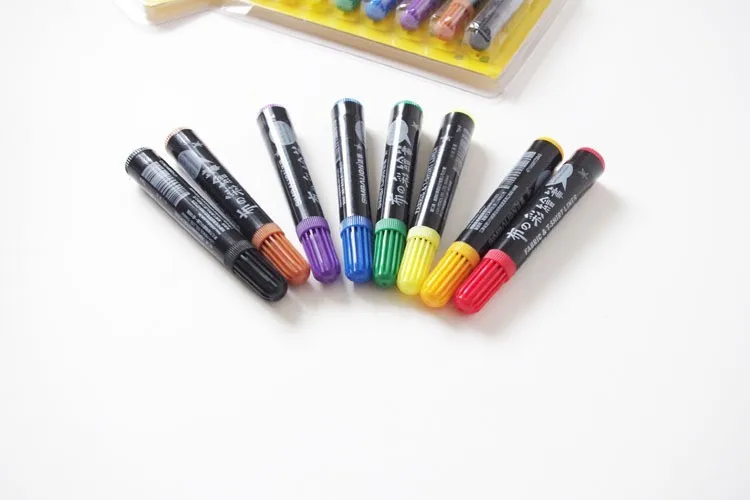 

New arrival 8pcs/set DIY Fabric and T-shirt Liner Textile Marker 8 colors Paint Non-toxic Pigment-based Ink Color Art