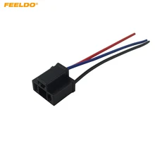 FEELDO 2Pcs Car H4 Female Headlight Cable Connector Plug Lamp Bulb Socket Black