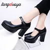 Square High Heels Women Platform Pumps Spring Summer Shallow Mouth Buckle Strap Shoes Round Toe Shoes for Women high heels ► Photo 1/6