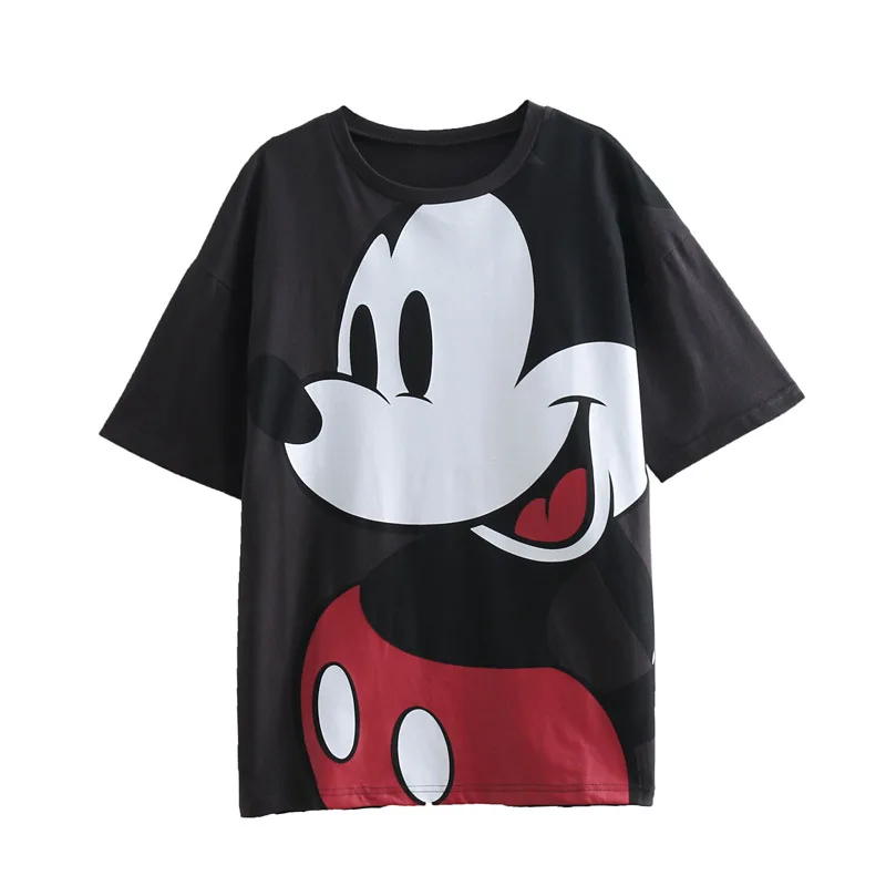 

2019 New Mickey print short sleeve harajukuer zaraing vadiming sheining women t-shirt streetwear tops vintage