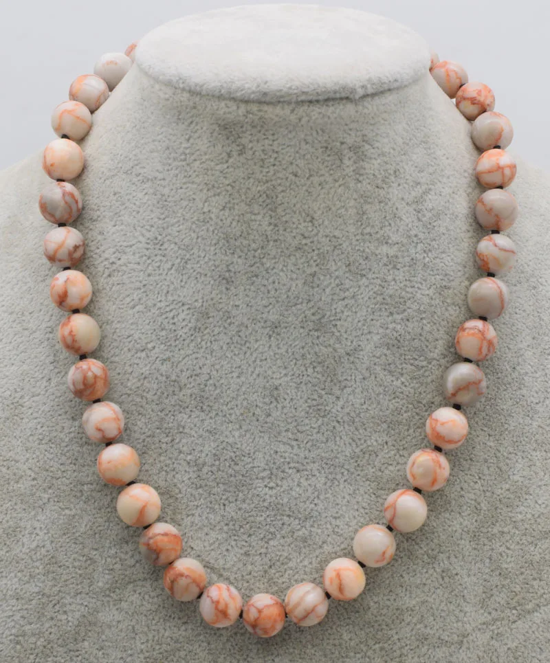 

Ожерелье с красной линией камня диаметром 10 мм, 17 дюймов, оптовая продажа бусин, природа FPPJ для женщин 2017