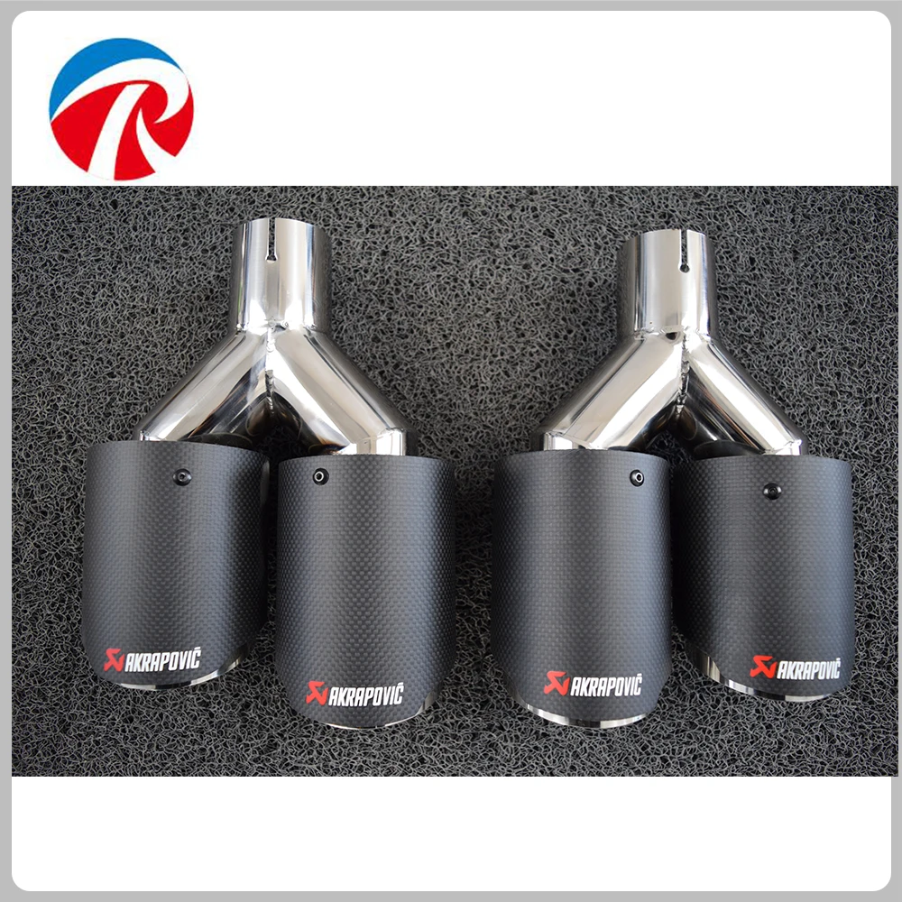 

ID:2.48 OD:3.54 inch Car Akrapovic Exhaust Tips Muffler Pipe for BMW Audi Volkswagen Benz Nissan Toyota
