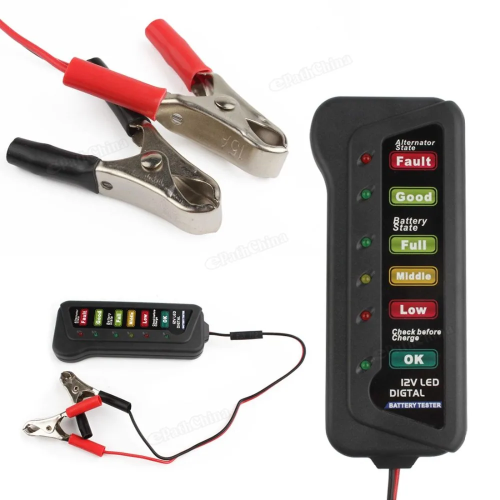 

New 12V Tester 6 LED Display Vehicle ATV Car Motorcycle Digital Battery Alternator