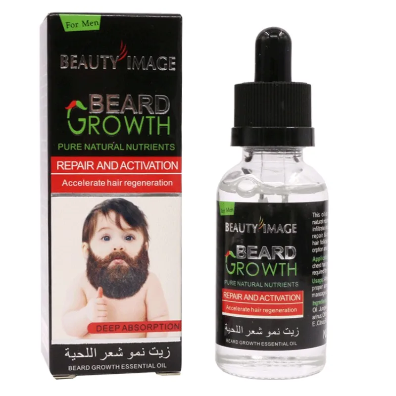 Борода Усы груди средство для роста волос Жидкие толстые сущность масло Enhancer увлажняющий утолщающие удлинение