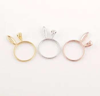 

Fashion rabbit ear rings animal lovely women's rings wholesale Mix color