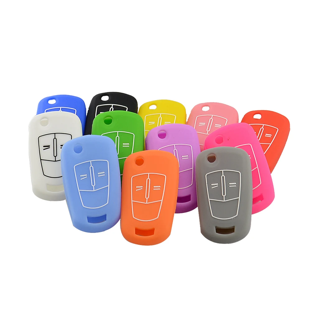 

OkeyTech 2 Buttons Soft Silicone Flip Folding Car Key Shell Key Cover Case Case for Vauxhall Opel Corsa Astra Vectra Signum