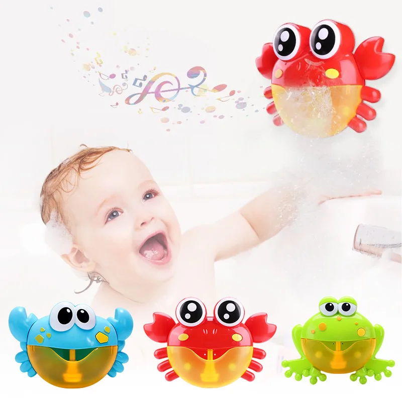 

Electric Baby Bath Toys Bubble Maker Toys For Children Cute Bath Music Bubble Crabs Bathtub Pool Swimming Soap Machine Kids