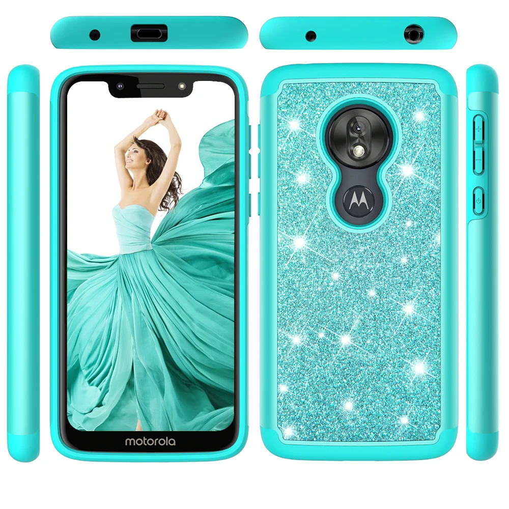 XINGDUO 2 в 1 Блестящий Алмазный чехол для Motorola Moto G7 play силиконовый мультяшный