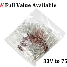 50 шт. 1N4758A/56в 1N4759A/62V 1N4760A/68V 1N4761A/75В 1N4752A/33V 1N4753A/Е-байка 36В 1N4754A/39V 1N4755A/43V 1N4756A/47 v 1N4757A/ 51 в 1 Вт