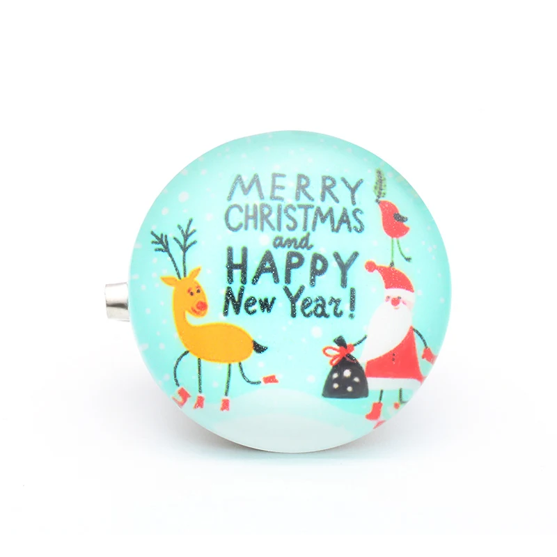 

SHUANGR 12 Design 2017 Vintage Christmas Style brooch Jewelry Glass cabochon dome Snowman brooches pins New Year Christmas gift
