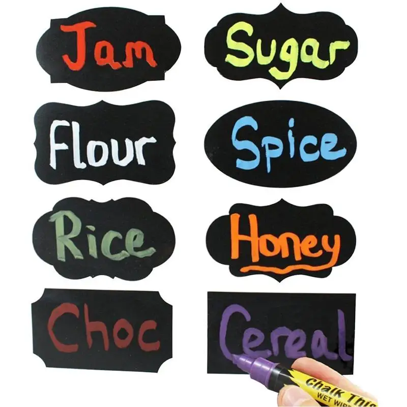 8pcs/Set Vinyl Chalkboard Label Stickers Blackboard ChalkBoard Stickers