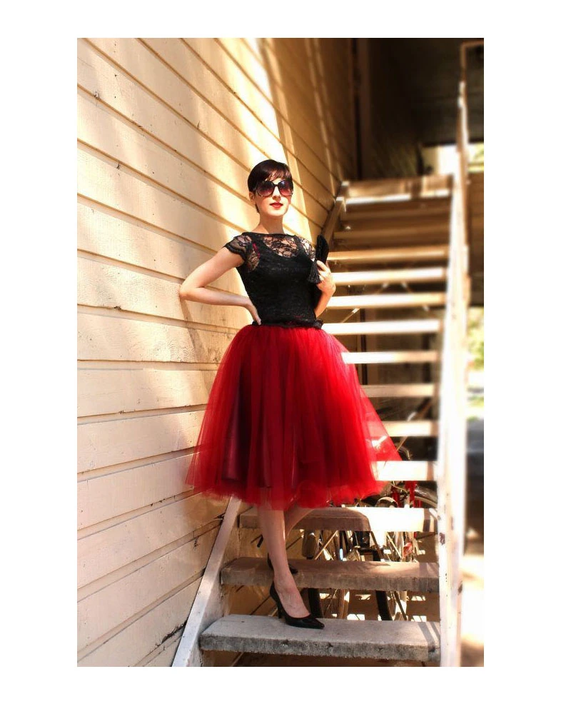 Jupe tulle rouge Clearance