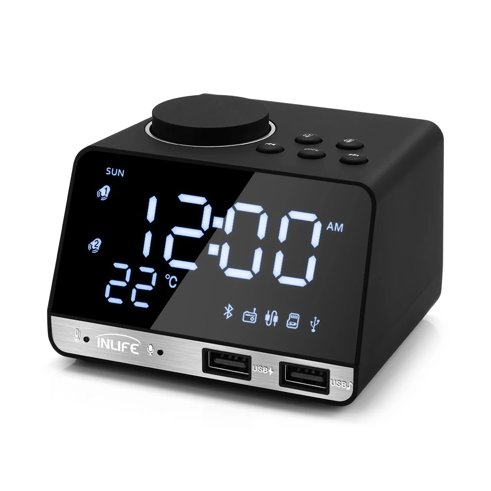 Drought disease Warrior Inlife Bluetooth Speaker Radio Alarm Clock With USB Ports LED Digital Table  Clock Home Decor Snooze Digital Clock Phone Control|Alarm Clocks| -  AliExpress