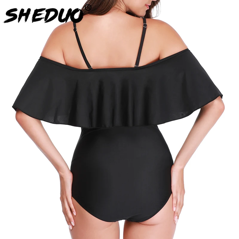 Maternity Plus size Swimwear Women Beach Body suit Ruffle Pregnant One piece Swimsuit Big size Monokini 2019 New 5xl-2