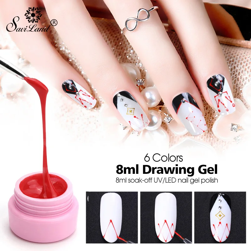 

Saviland Creative Wire Drawing Nail Gel Point To Line Painting Gel Varnish Pulling Silk Spider Nail Art Design Gel Nail Polish