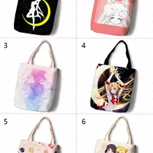 IVYYE Сейлор Мун Мода Аниме Складная парусиновая сумка для покупок повседневные сумки на плечо индивидуальные сумки-тоут для девушек Новинка