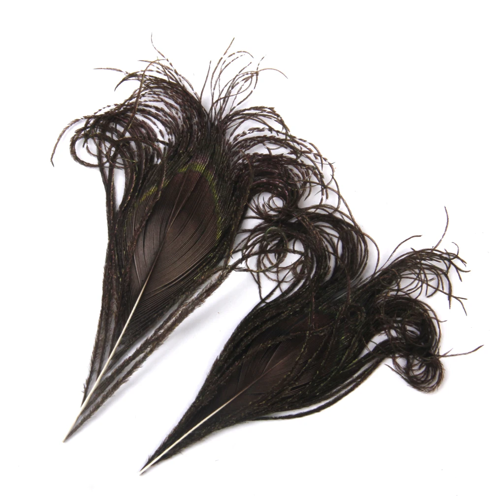 10x Curly  Large Eye Feather 10-12cm For Decor Millinery Fly Fishing
