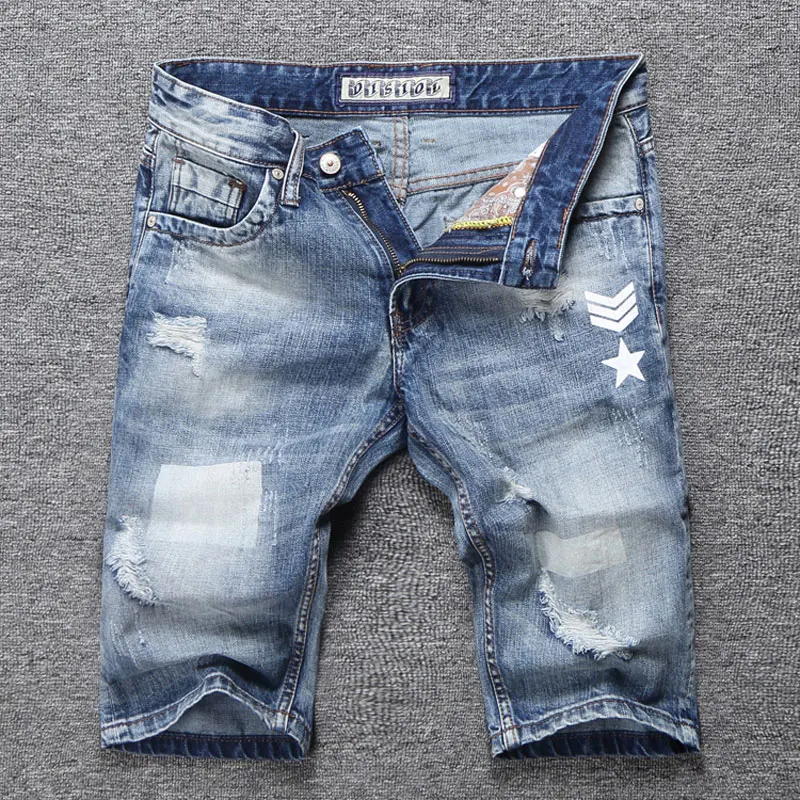 

2019 New Summer Fashion Mens Jeans Shorts Ripped Jeans For Men Denim Shorts Brand Street Youth Casual Beach Shorts Men Jeans