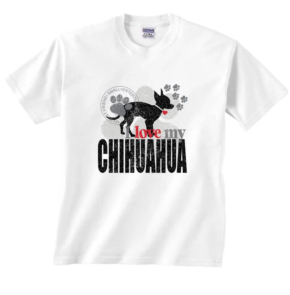 I Love My собака породы чихуахуа футболка с героями мультфильмов Мужская Унисекс