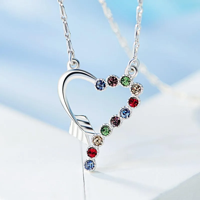Red Trees Fine Jewelry New Style Luxury Multicolored Crystal Heart