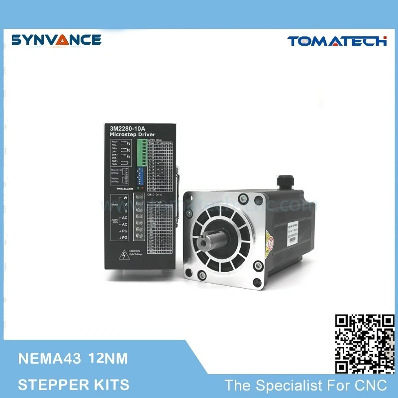 3 фазы 12нм большой крутящий момент 220В вход nema43 110 мм рама шаговый драйвер и