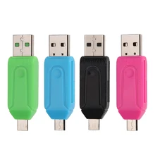 VAKIND 1pcs Universal 2 in 1 Micro USB2 0 OTG Card Reader Adapter For TF SD