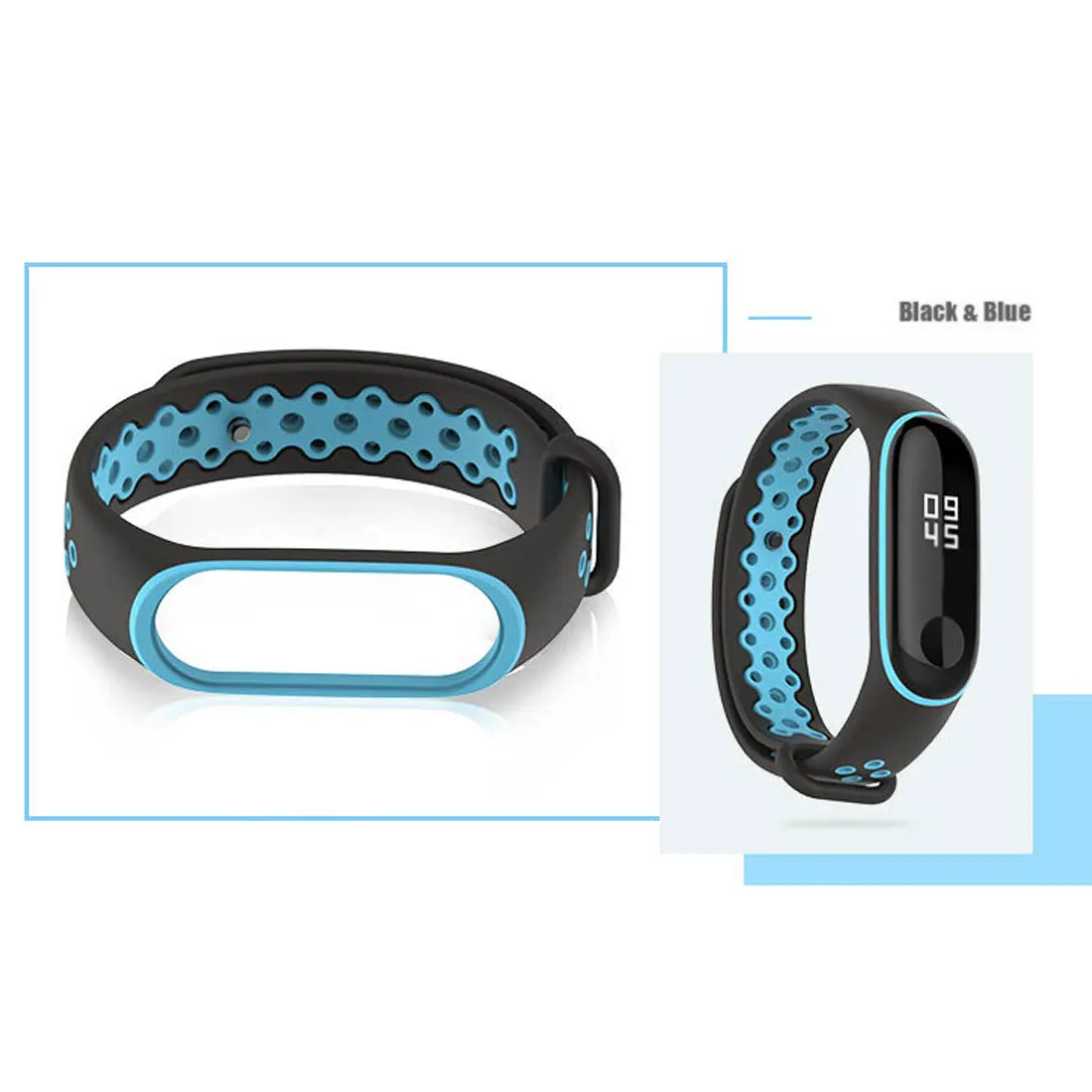 Двойной Цветной спортивный ремешок на запястье для Xiaomi Mi Band 3 силиконовый браслет