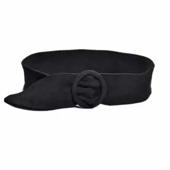 

Hot Women Solid Color Suede Ring Buckle Waistband Belt for Jeans Dress