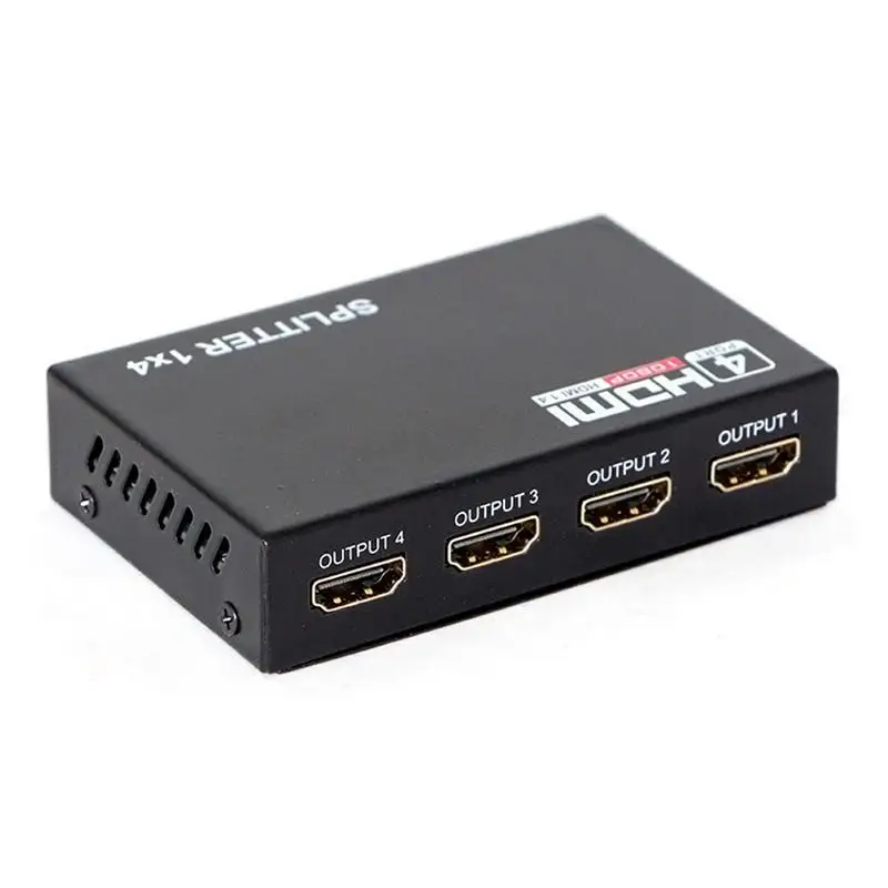 Koop 1 In 4 HDMI Splitter Versterker Repeater Full HD 1080 P 1X4 Port Box Hub Ondersteuning 3D US Plug QJY99