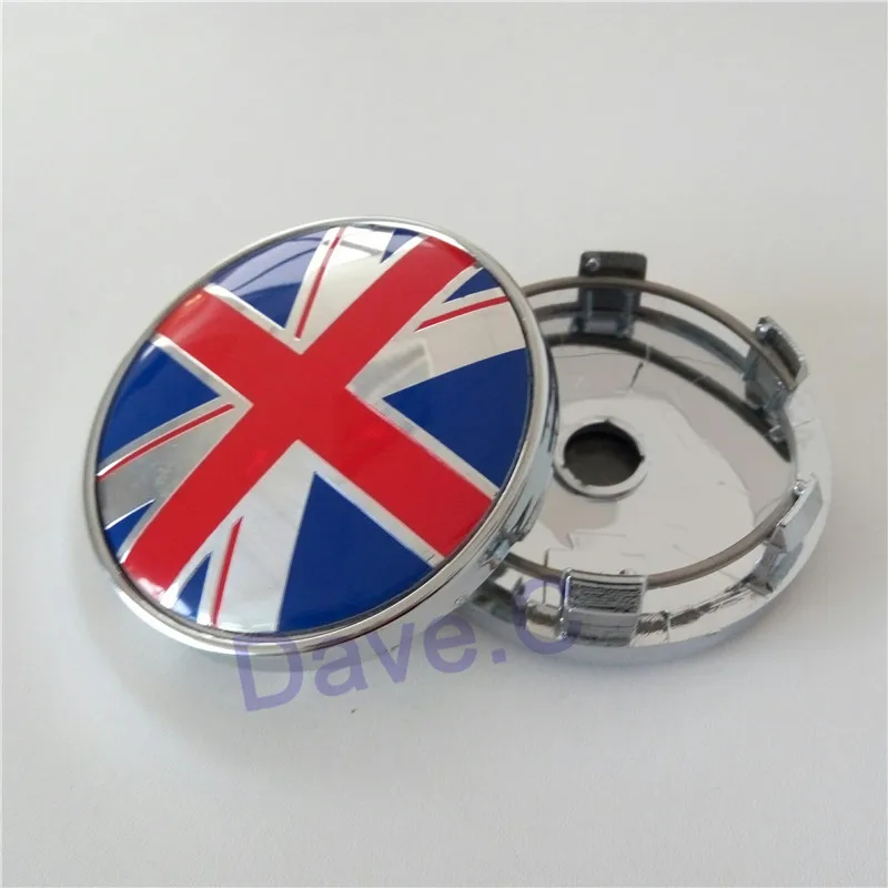 

4 Pieces Car Blue Red UK Flag Logo ABS Alloy Chrome Rim Custom Wheel Hub Center Centre Caps 60mm Hubcaps Cover