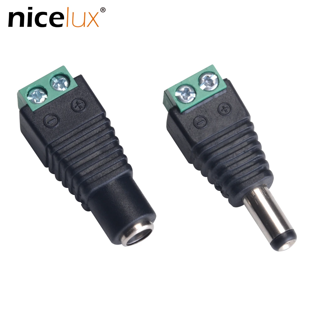 LED Single color connector female male cable head DC Plug Jack Adapter Light USA