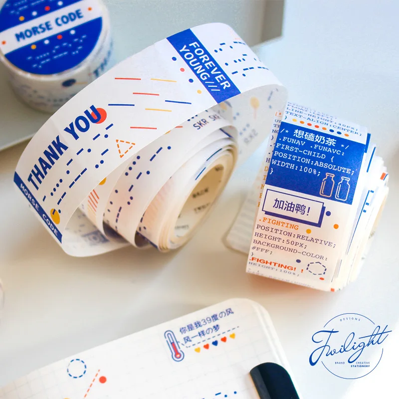 

Mohamm Morse Code Series Stationery Scrapbooking Masking Tape Handbook Diary DIY Decoration School Supplies Stationery