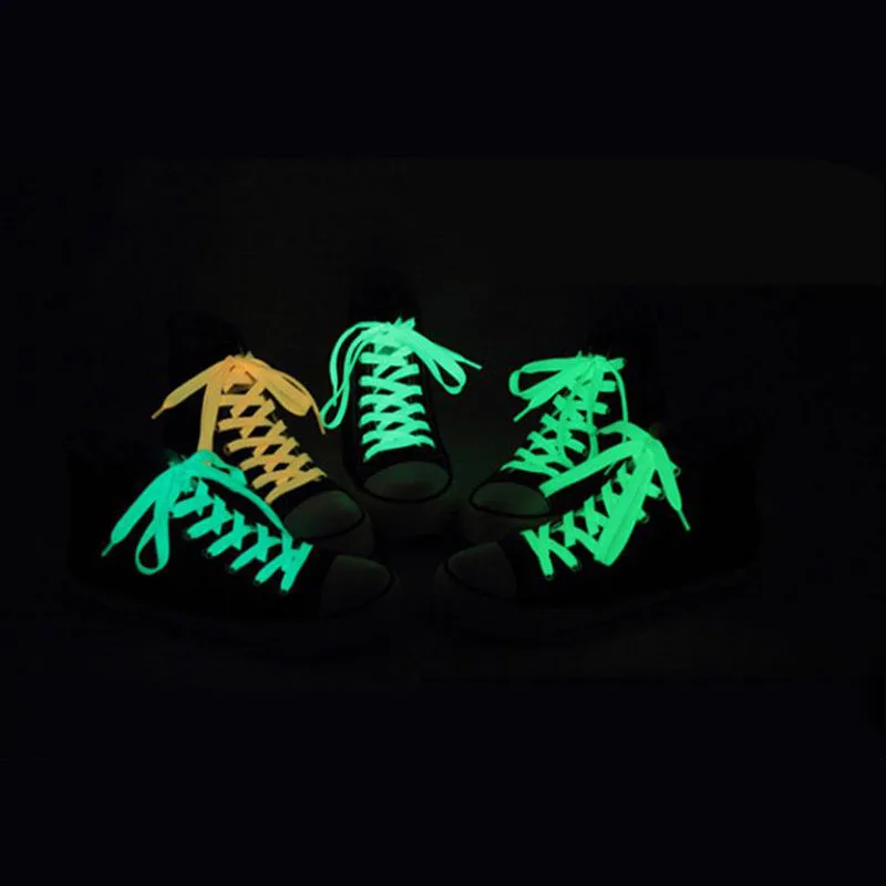 

100cm DIY Luminous Webbing Shoelaces Glow in the Dark Fluorescent Bootlaces Strings Reflective Safety Laces 10 Pairs/lot DEC262