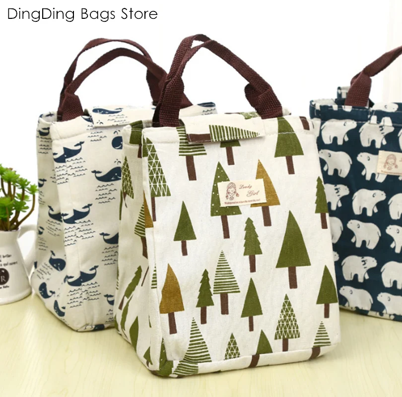 

Hot sale Waterproof Lunch Bag for Women kids Men Cooler Lunch Box Bag Tote canvas lunch bag Insulation Package Portable