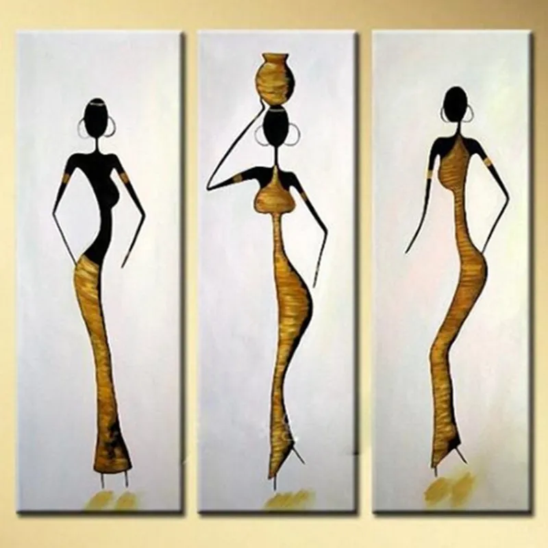 

As Gift Africa Women Pictures Handpainted Abstract Figure Oil Paintings on Canvas Modern Home Decor Wall Art Large Wall Painting