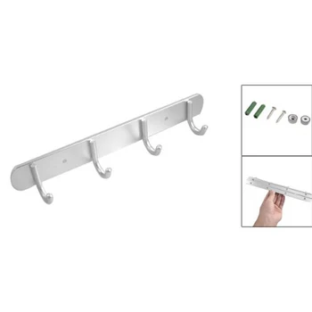 

Aluminium Alloy 4 Hanger Towel Hat Coat Clothes Wall Mount Rack Hook