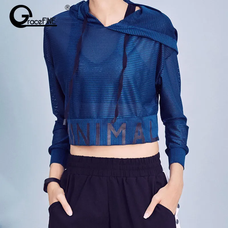

2019 Fashion Women Hoody Shirt Yoga Tops Sports Crop Top Workout Long Sleeve Gym Top Women Fitness Shirt Joggers Jersey Mujer