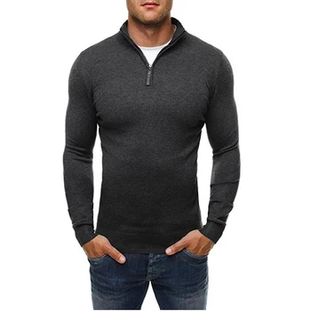 

New Autumn Winter Men's Sweater Zipper Turtleneck Solid Color Casual Sweater Men's Slim Fit Brand Knitted Pullovers Sweatercoat