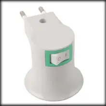 1000 шт. коммутатор EUR штекер к E27 разъем светодиодный галоида CFL свет лампы адаптер держатель