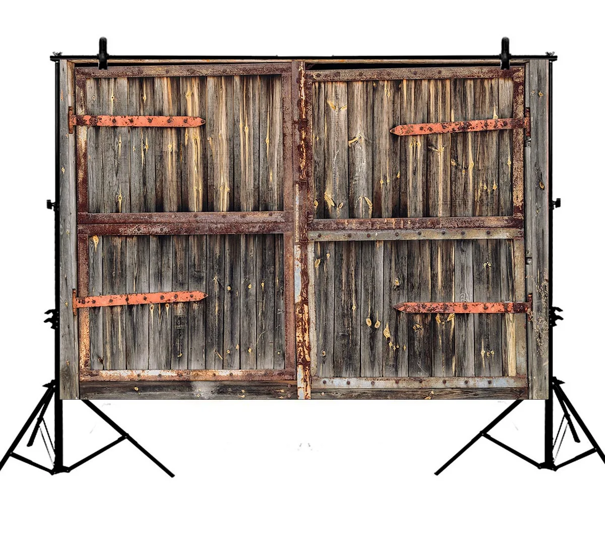 

5x7ft Rustic Barn Door Vintage Farmhouse Polyester Photo Background Portrait Backdrop