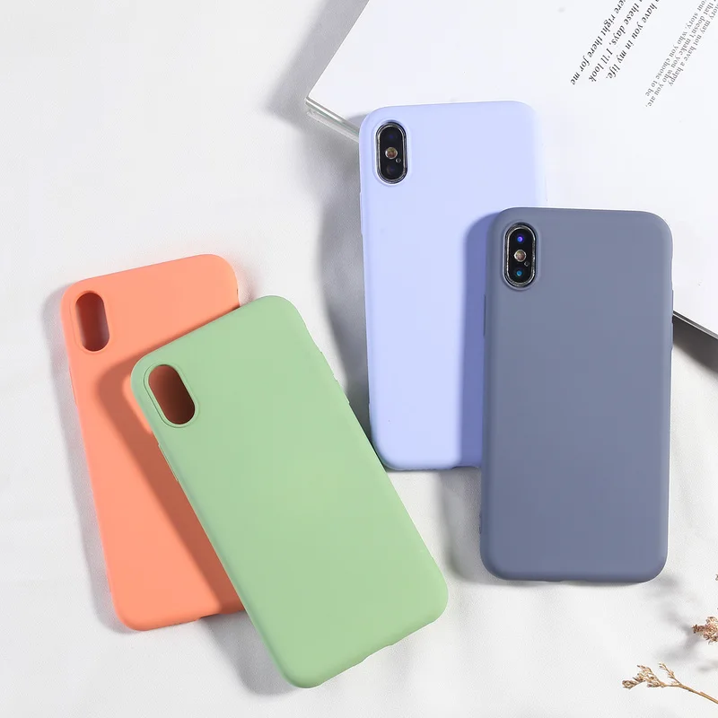 

Simple Candy Color Phone Case For iPhone XS MAX X XR 7 8 Plus Soft TPU Silicone Back Cover For iPhone 6 6s Plus NEW Fashion Capa