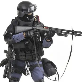 

12 inch 1/6 scale Los Angeles U.S.A super police Action figures SWAT team with shield Rifle gun suit model Assualter doll toys