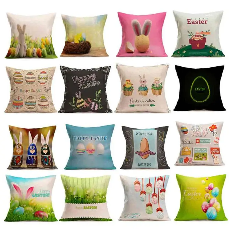 

pillow cases for decorative pillows Easter Sofa Bed Home Decoration Festival Pillow Case cushion cover 45x45cm Scenic #B