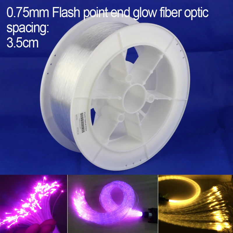 

2700m/roll High quality 0.75mm Sparkle Flash point PMMA Plastic Fiber Optic end glow for DIY lighting decoration