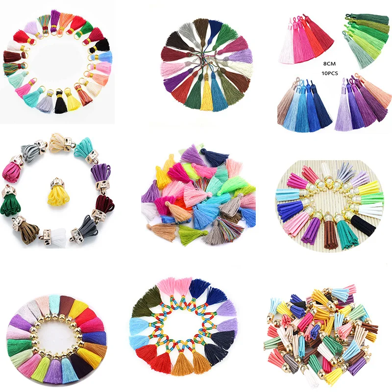 mixed color tassel 10 50pcs sets DIY Accessiories silk tassels for curtain and cloth home