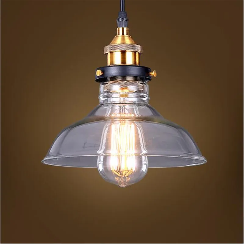 

Vintage Brief Handmade Clear Crystal Glass Dia 20cm led E27 Pendant Light for Coffee Bar Dining Room 2145