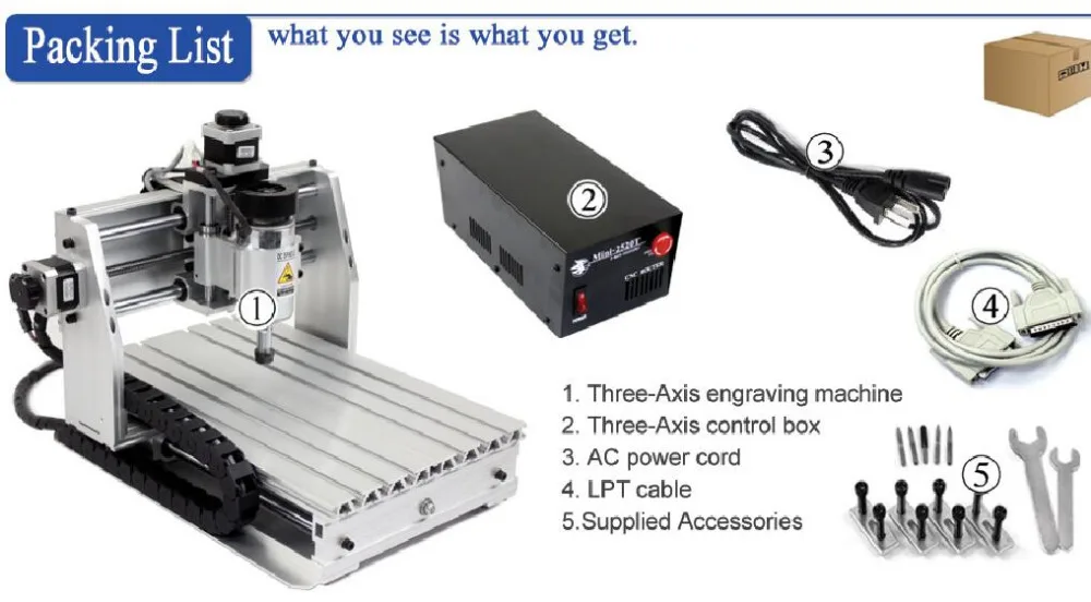 Mini 3-Axis CNC Router Engraver Carving Graviermaschine for PCB PVC Milling Wood