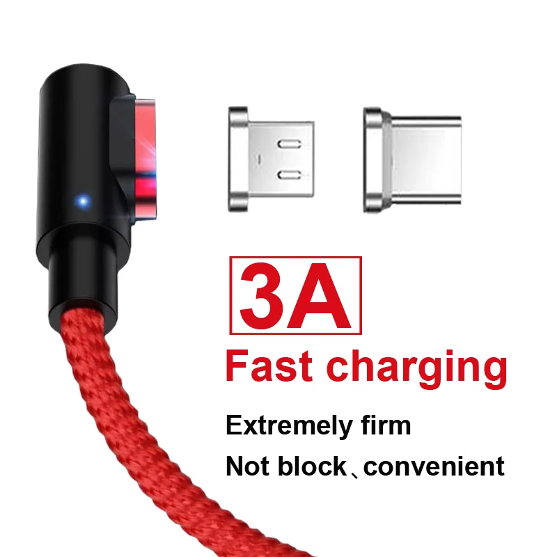 Магнитный зарядный кабель Micro USB для мобильного телефона iPhone samsung Xiaomi QC3.0 быстрое